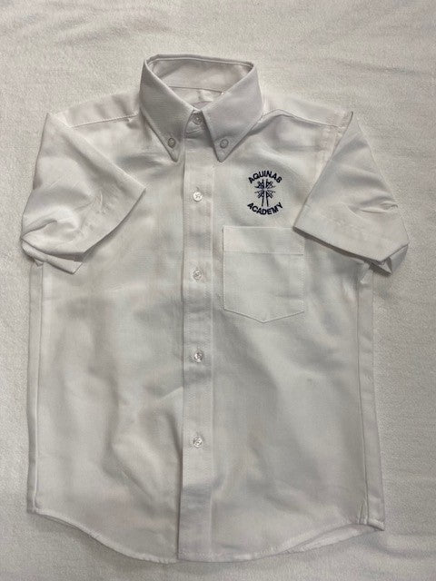 AA000 Aquinas Academy - Short Sleeve Boy's Oxford Dress Shirt