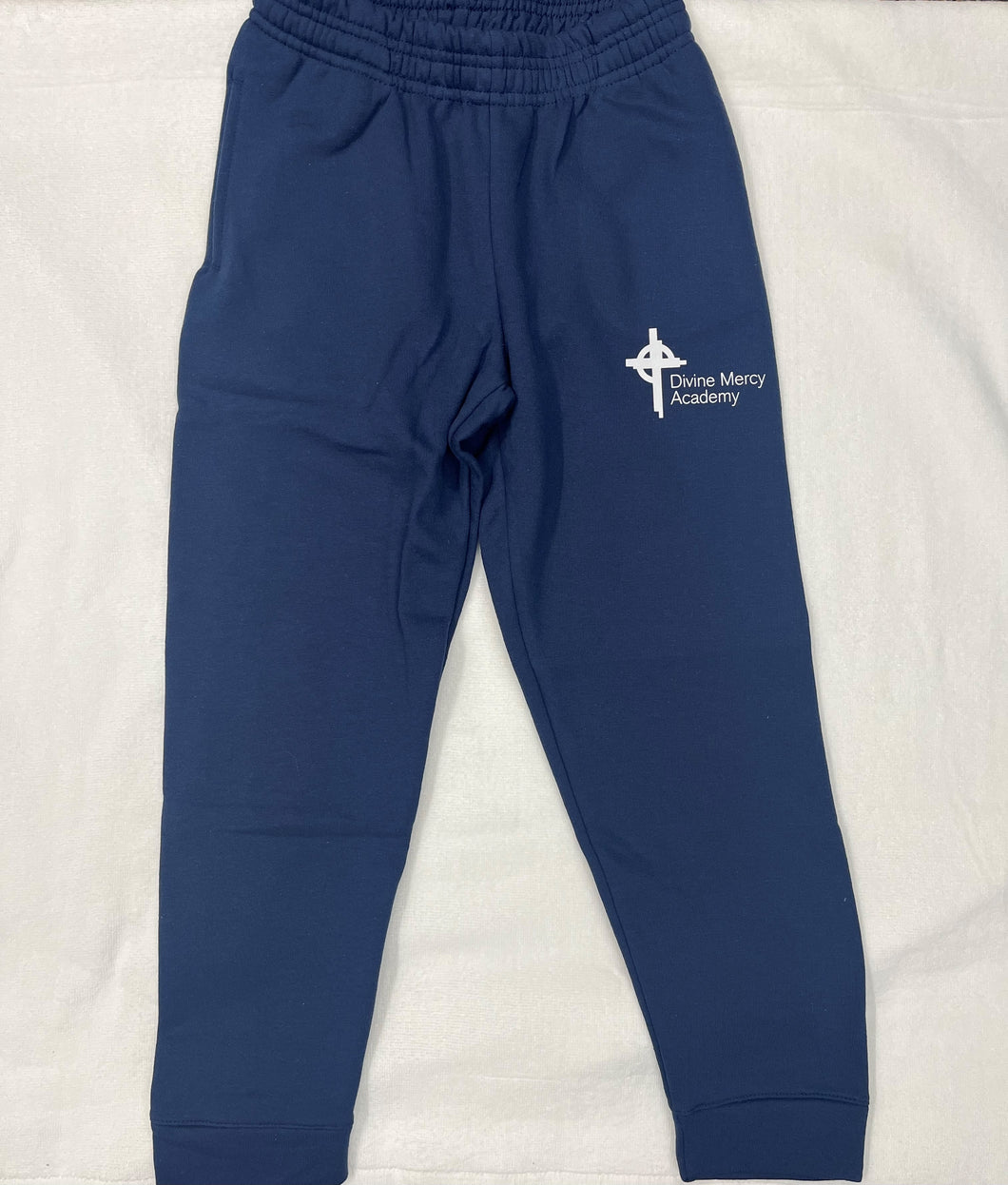 DMA060.1 Divine Mercy Academy - Cotton Joggers - Navy -Youth Sizes.