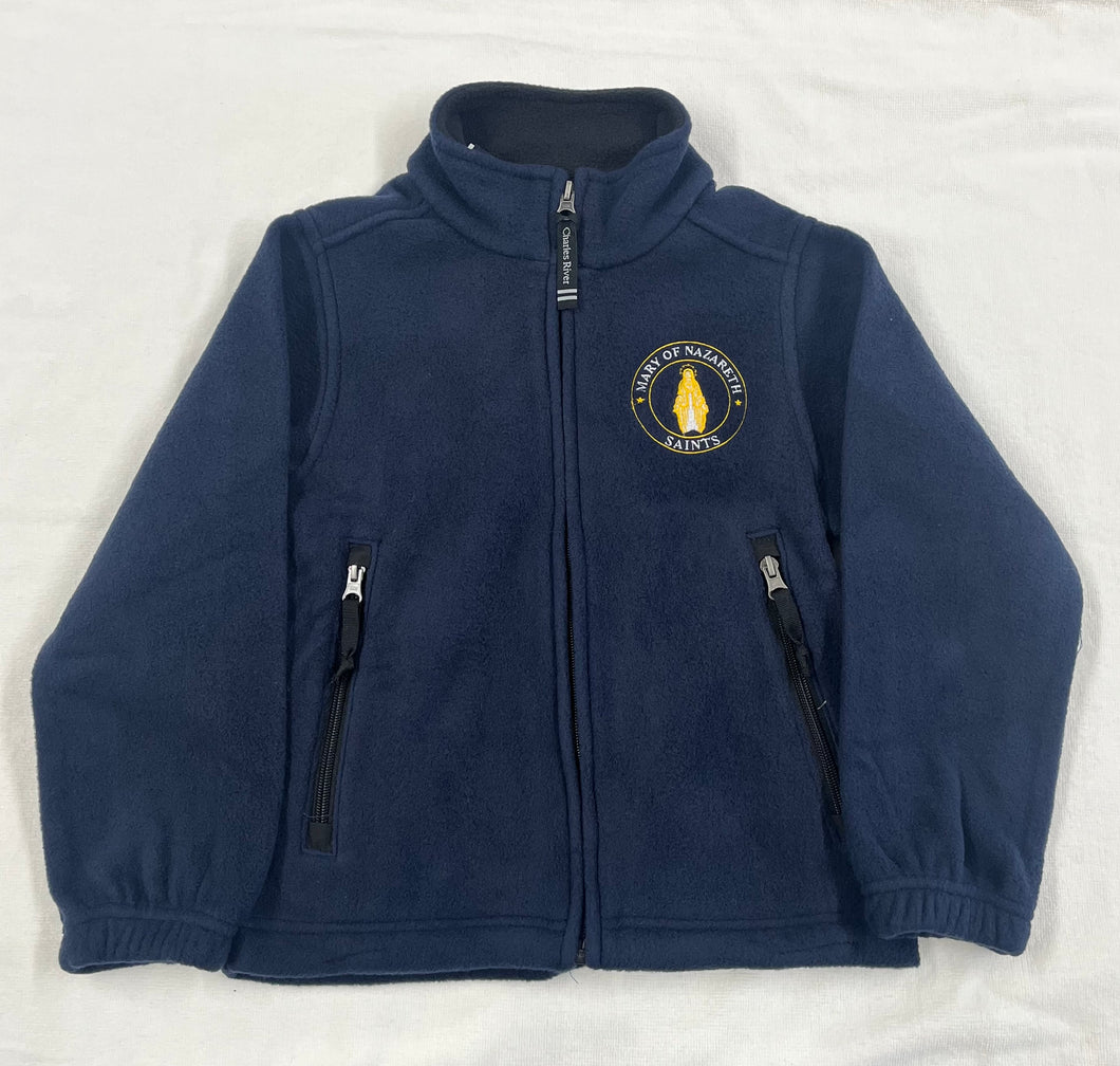 MNCS023.5 - Mary of Nazareth Unisex Fleece Jacket - Navy - Youth Sizes