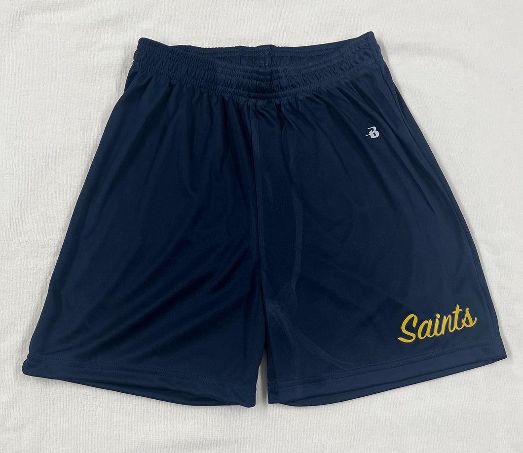 MNCS028 - Mary of Nazareth Girl's Wicking Gym Shorts - Youth Sizes - Navy