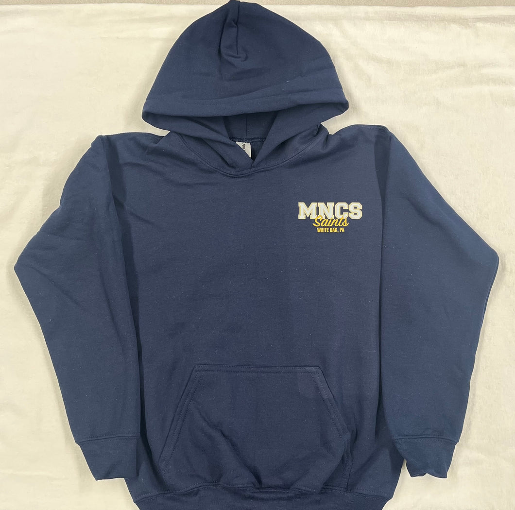 MNCS032 - Mary of Nazareth Unisex Hooded Sweatshirt - Youth Sizes - Navy
