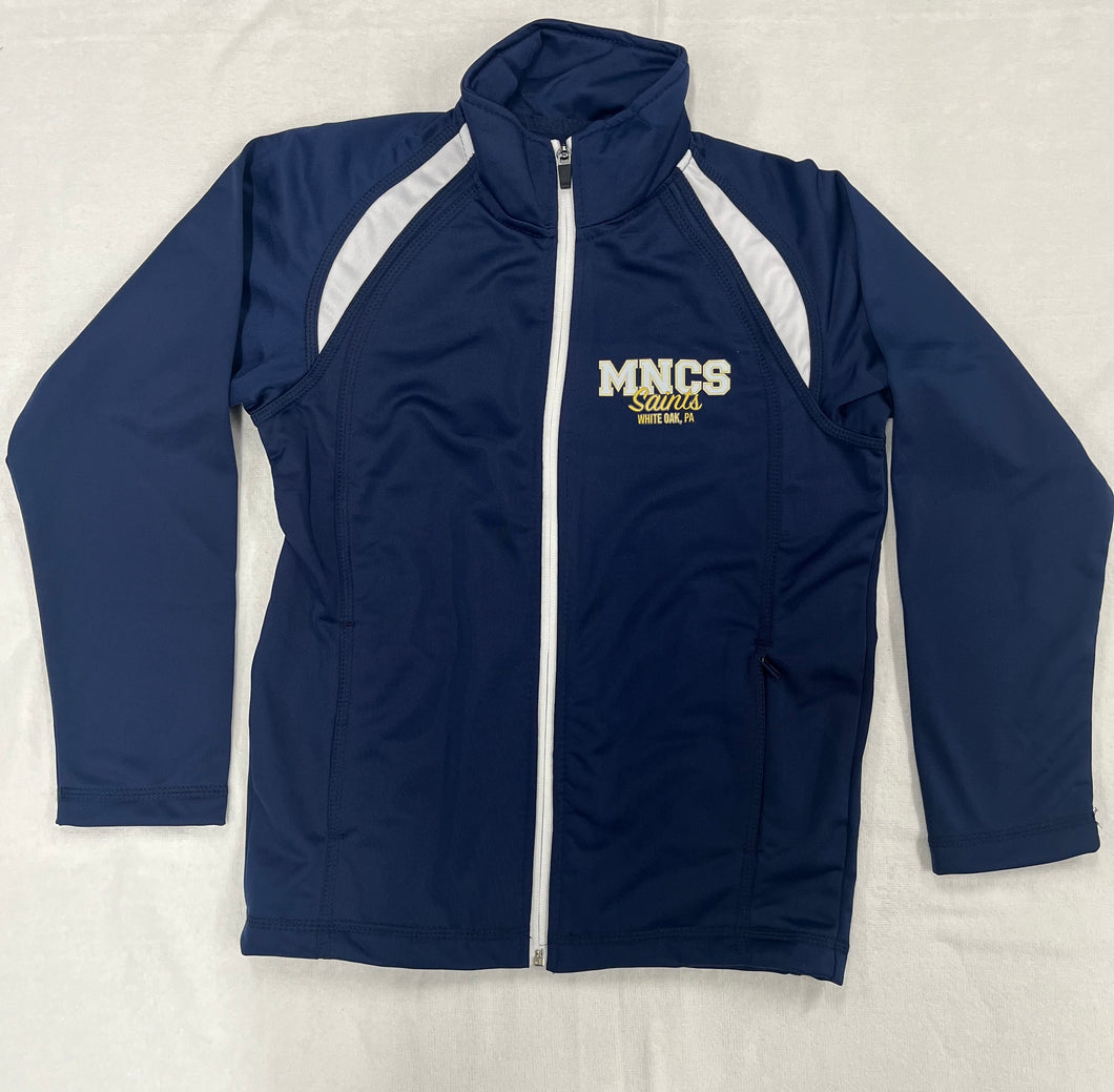 MNCS036 -Mary of Nazareth Unisex Sport-Tek Jacket - Youth Sizes - Navy/White