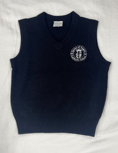 QOA020.3  Queen of Angels - V-Neck Sweater Vest- Navy - Adult Sizes