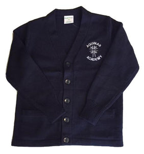 AA028 Aquinas Academy - V-Neck Button Cardigan Navy - Youth Sizes