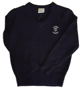 AA029 Aquinas Academy - V-Neck Sweater - Navy - Youth Sizes