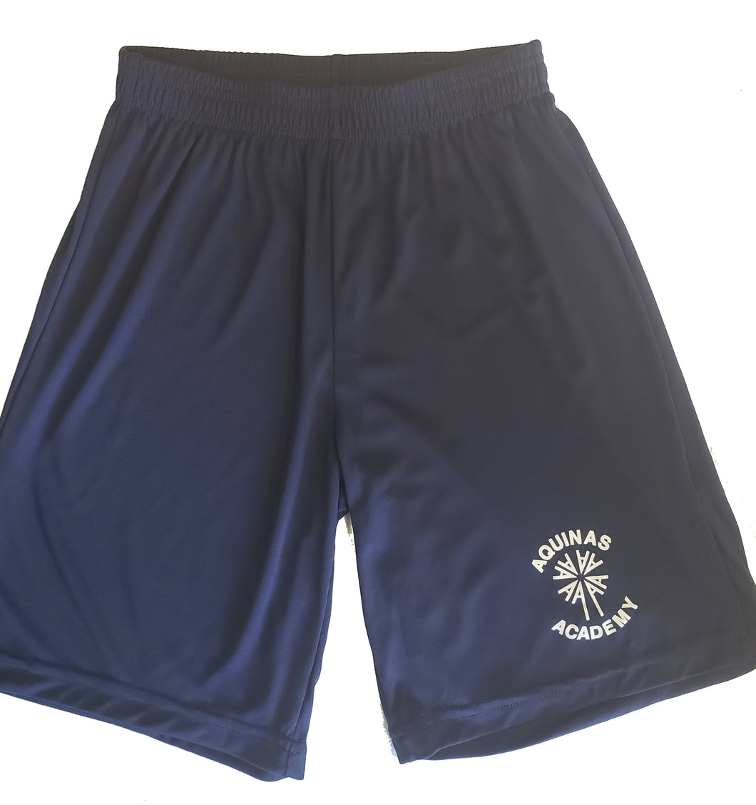 AA053 Aquinas Academy - Wicking Gym Shorts - Navy - Youth Sizes