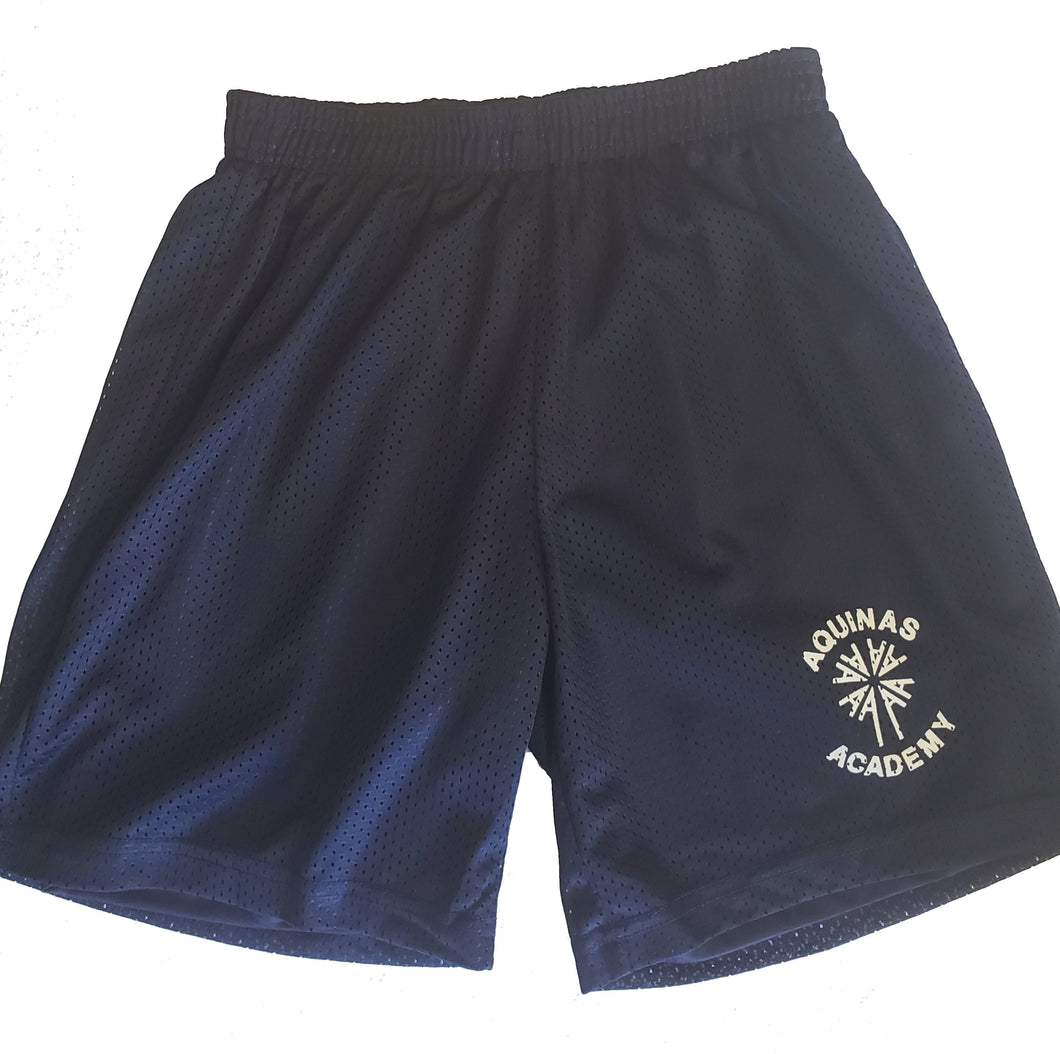 AA056 Aquinas Academy - Mesh Gym Shorts - Navy - Adult Sizes