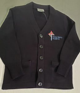 DMA019 - Divine Mercy Academy - V-Neck Button Cardigan Navy - Youth Sizes