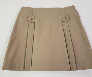 DMA034.2 - Divine Mercy Academy - Pleated Skort - Khaki - Youth Plus Sizes