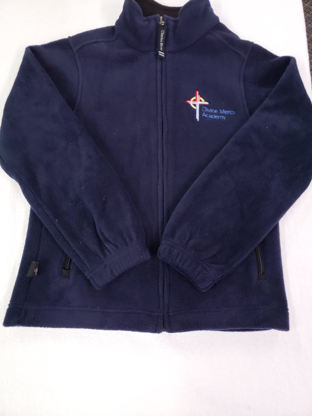 DMA023 - Divine Mercy Academy - Full Zip Fleece - Navy - Adult Sizes