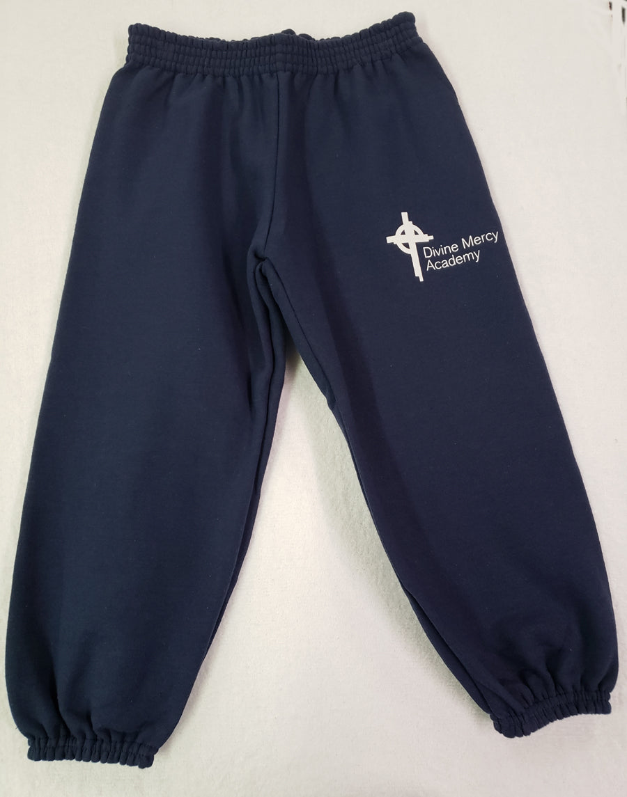 DMA059 - Divine Mercy Academy - Cotton Sweatpants - Navy -Youth Sizes.