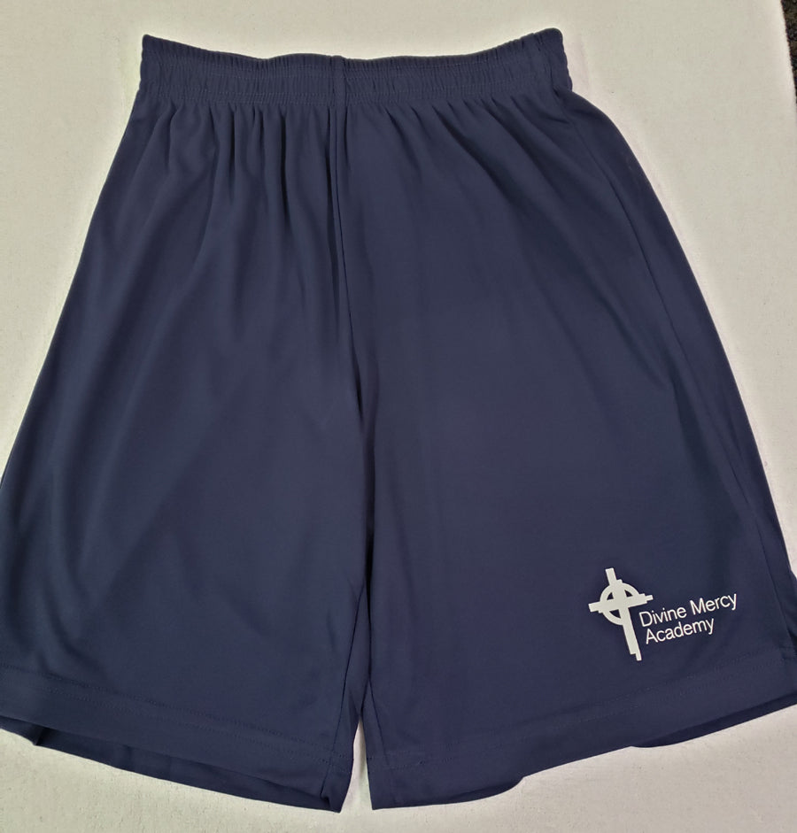 DMA055 - Divine Mercy Academy - Wicking Gym Shorts - Navy - Youth Sizes