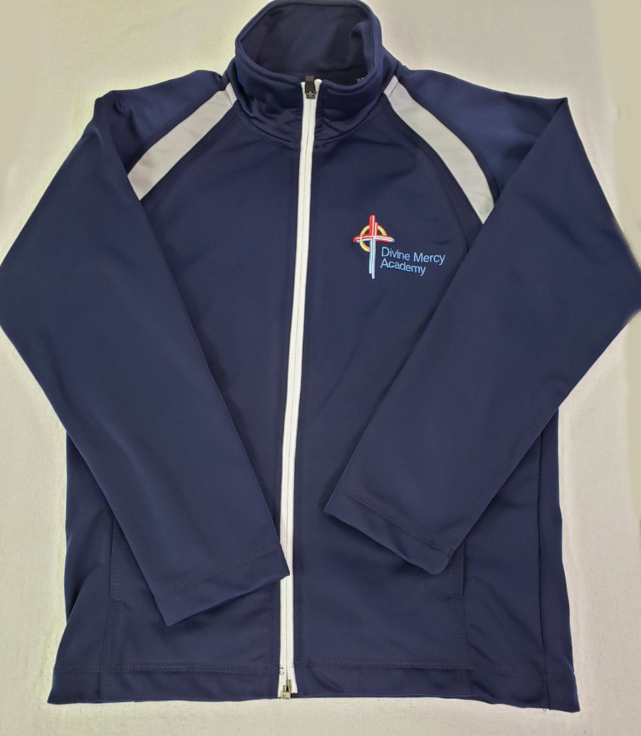 DMA035 - Divine Mercy Academy - Sport Tek Jacket - Navy / White - Youth Sizes