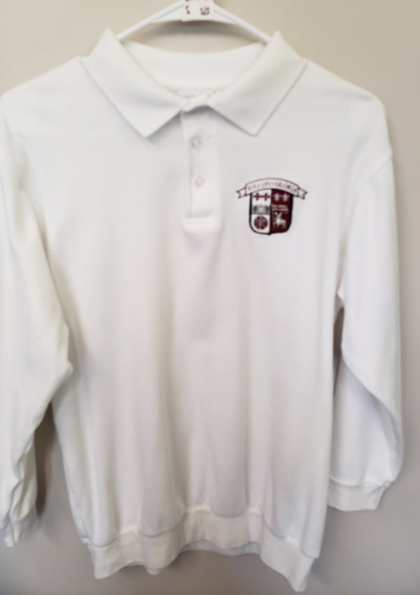 GCC026 GCC - Sr. High Long Sleeve Banded Jersey Polo - White Only - Adult Sizes