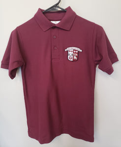 GCC001 GCC - Sr. High -Short Sleeve Unisex Pique Knit Polo - Maroon - Youth Sizes