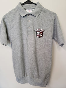 GCC023 GCC - Girls' Jr. High - Short Sleeve Banded Jersey Polo - Grey - Youth Sizes.