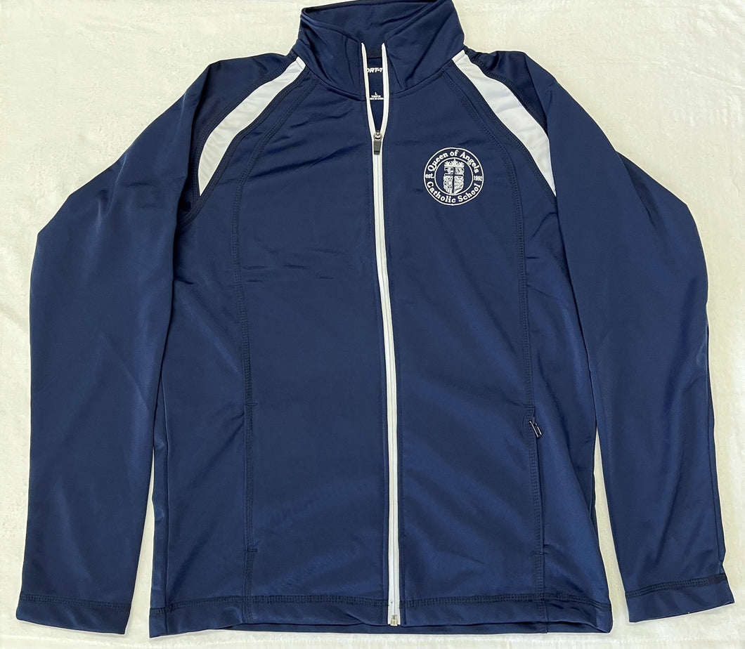 QOA100-Queen of Angels - Sport Tek Jacket - Navy / White - Youth Sizes